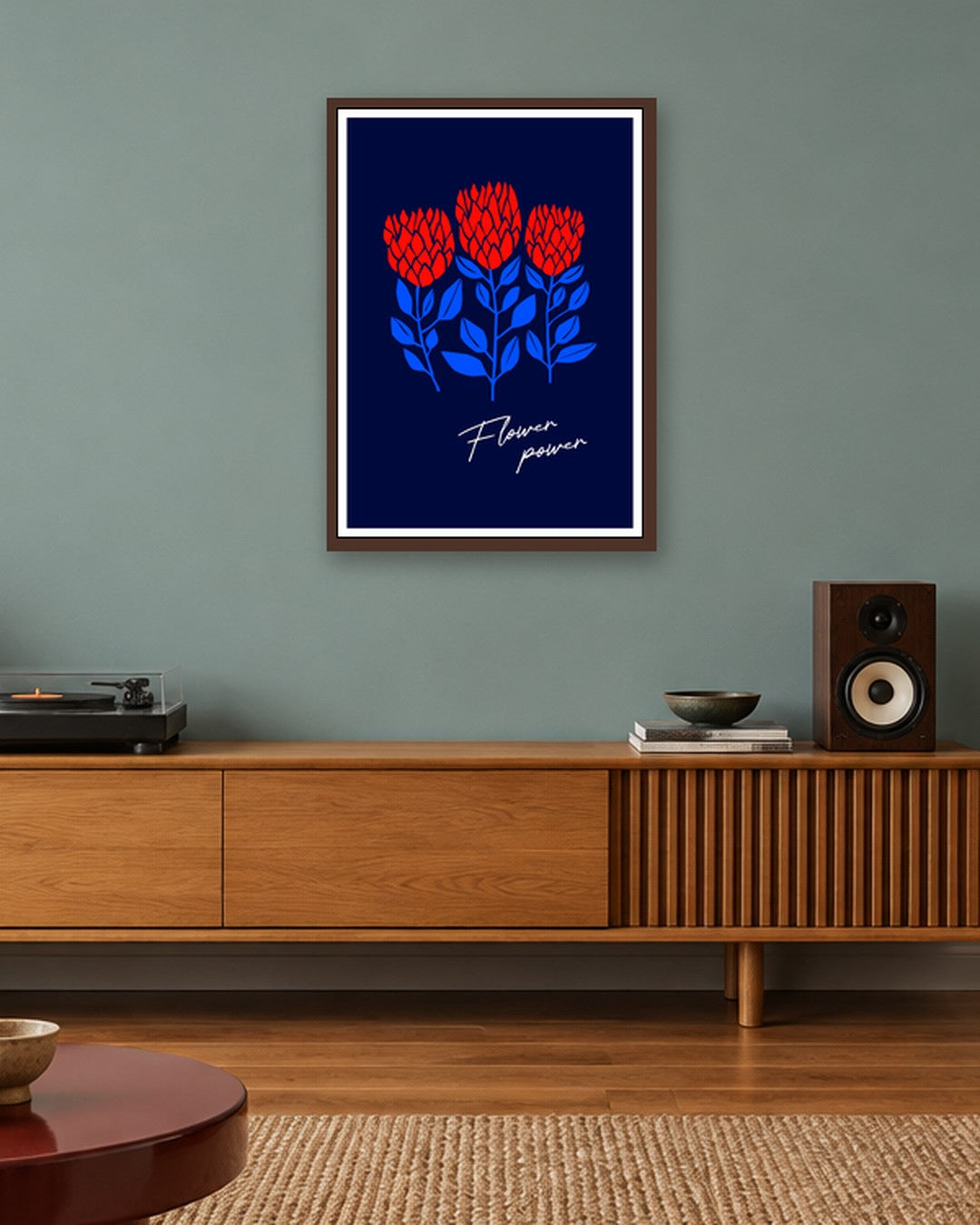 SENT Studio - Artistic Poster No. 7 - dark oak frame in a room