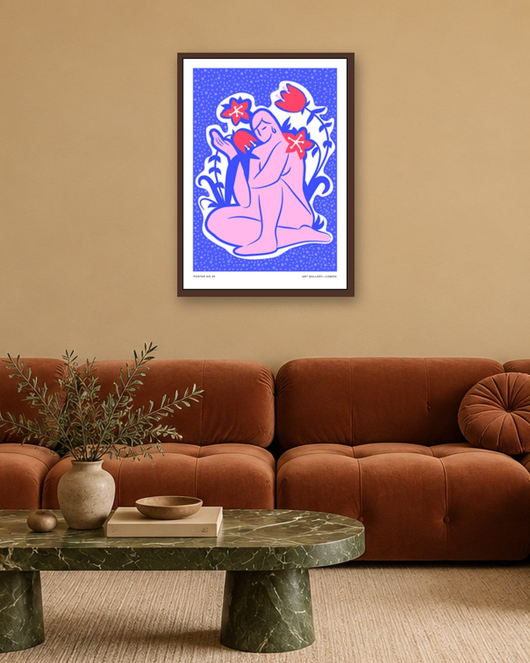 SENT Studio - Aesthetic Poster No. 43 - dark oak frame in a room
