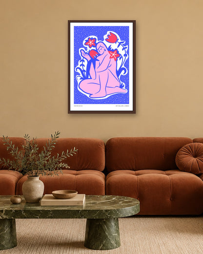 SENT Studio - Aesthetic Poster No. 43 - dark oak frame in a room