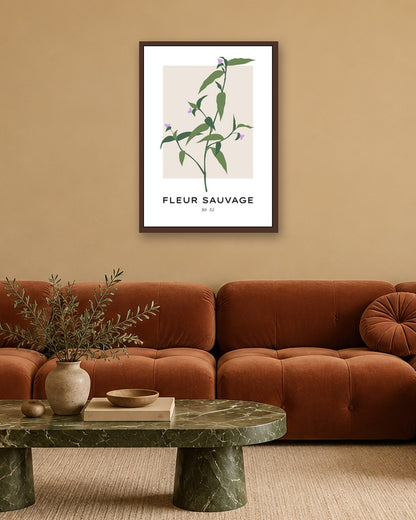 SENT Studio - Botanical Poster No. 58 - dark oak frame in a room