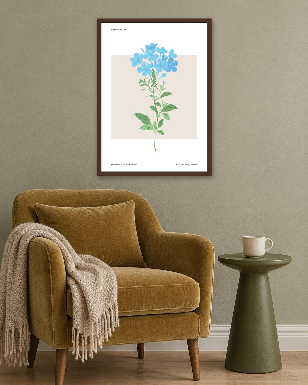 SENT Studio - Botanical Poster No. 46 - dark oak frame in a room