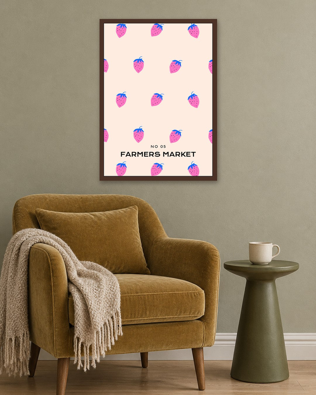 SENT Studio - Abstract Poster No. 5 - dark oak frame in a room