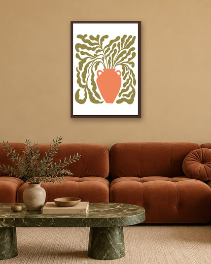 SENT Studio - Blooming Flowers Poster No. 40 - dark oak frame in a room