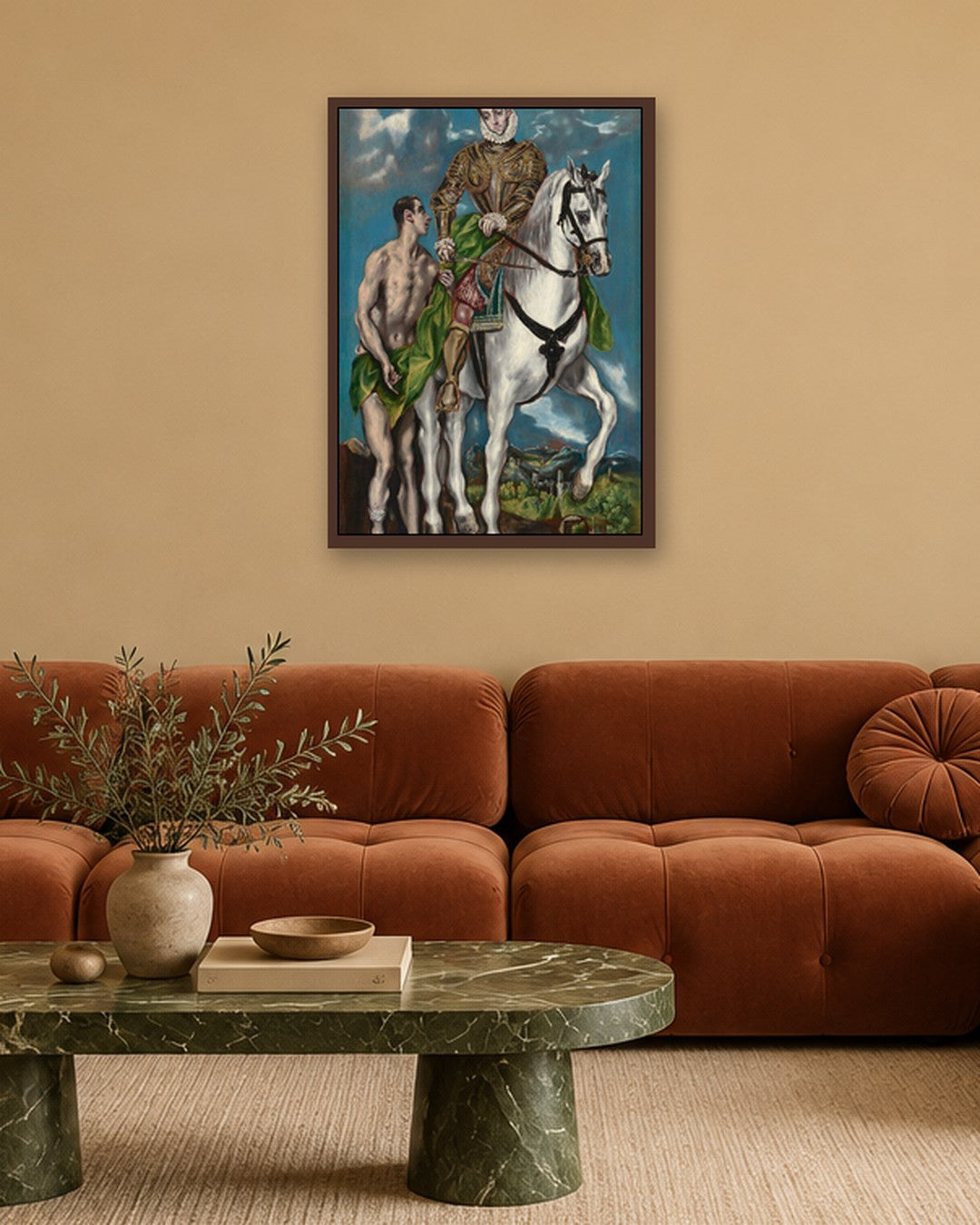 El Greco - Saint Martin and the Beggar - dark oak frame in a room