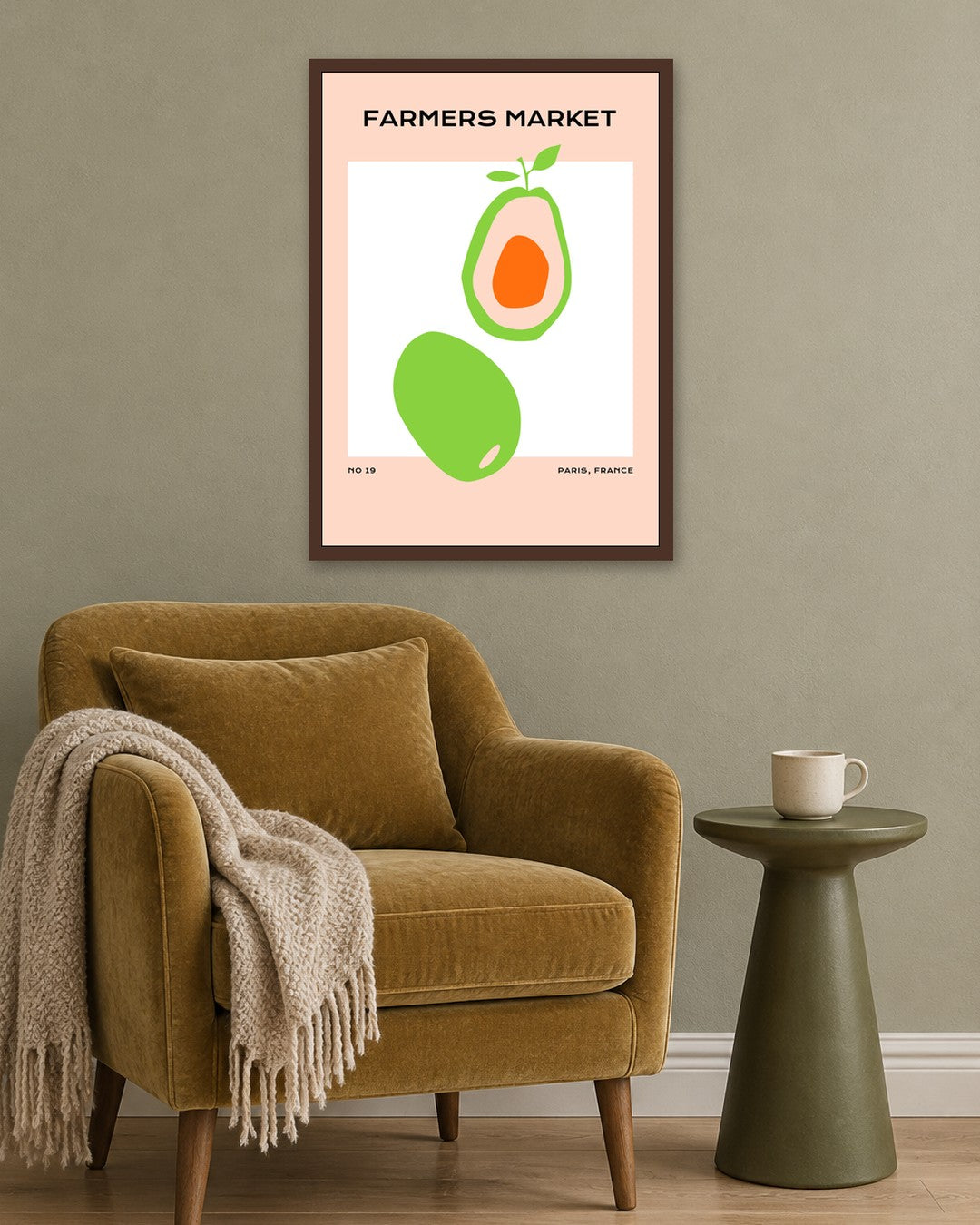 SENT Studio - Abstract Poster No. 53 - dark oak frame in a room