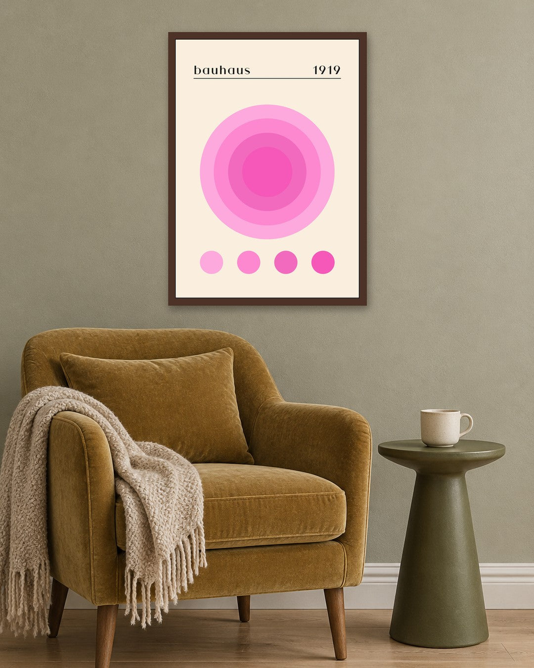 Bauhaus - Poster No. 38 - dark oak frame in a room