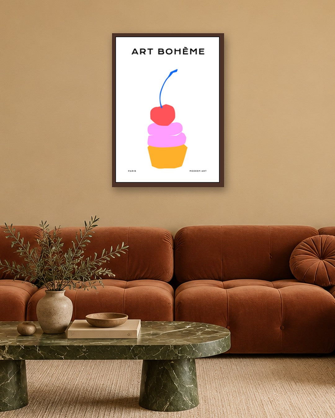 SENT Studio - Abstract Poster No. 67 - dark oak frame in a room