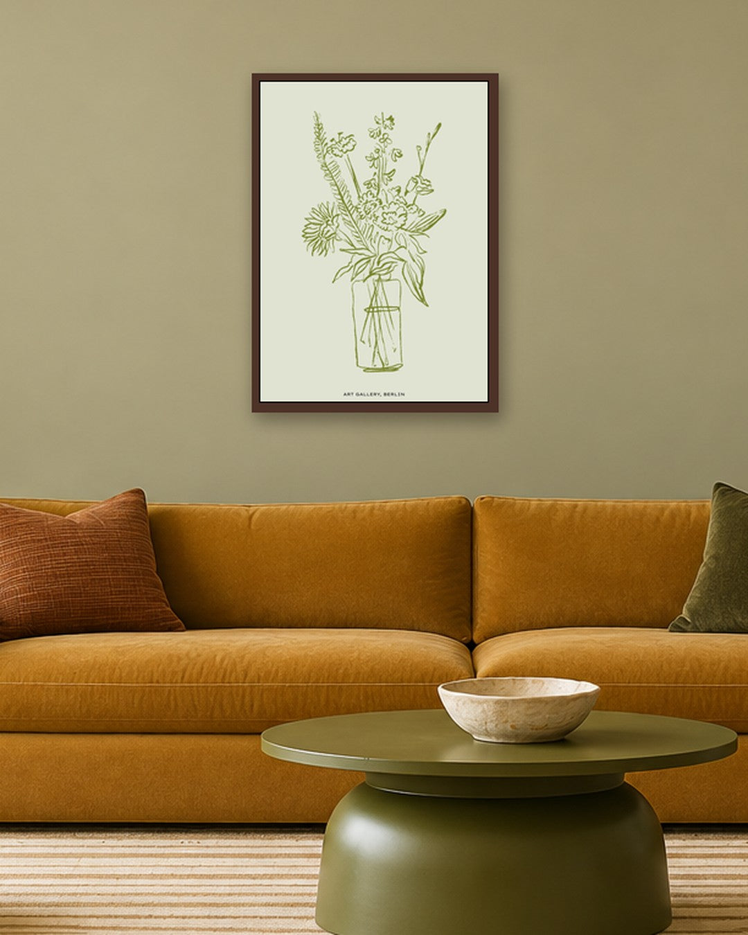 SENT Studio - Blooming Flowers Poster No. 5 - dark oak frame in a room