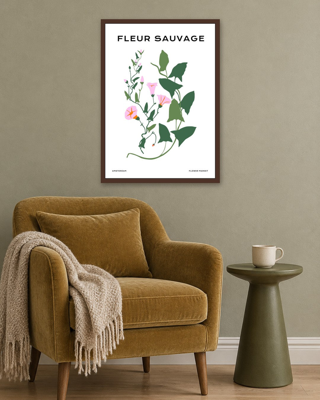 SENT Studio - Botanical Poster No. 42 - dark oak frame in a room