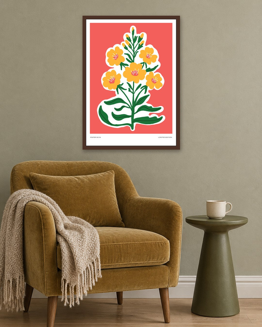 SENT Studio - Aesthetic Poster No. 6 - dark oak frame in a room