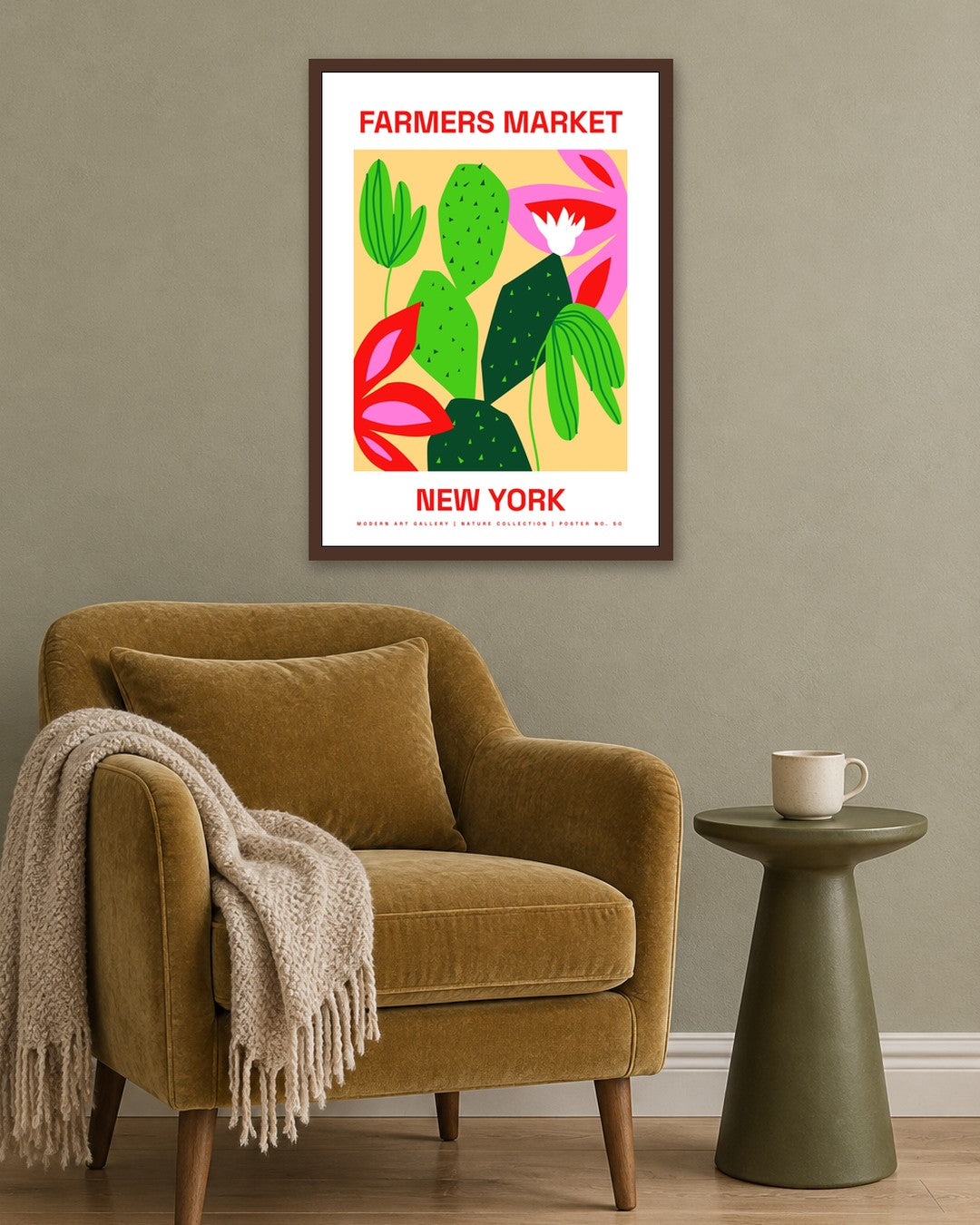 SENT Studio - Artistic Poster No. 50 - dark oak frame in a room