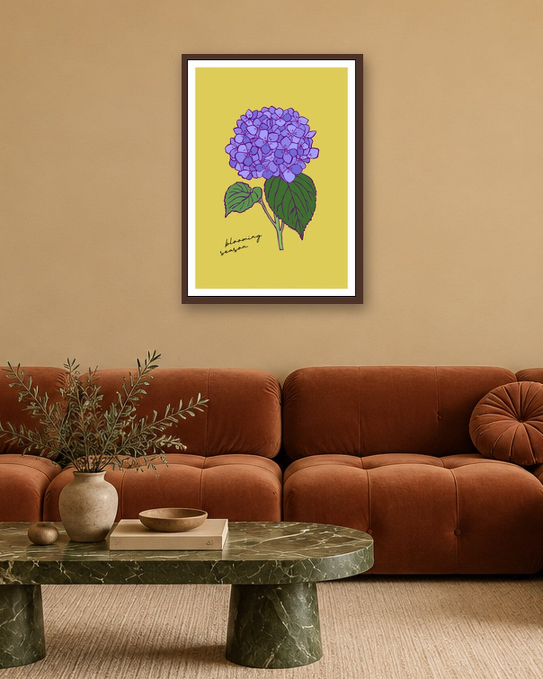 SENT Studio - Flower Poster No. 11 - dark oak frame in a room