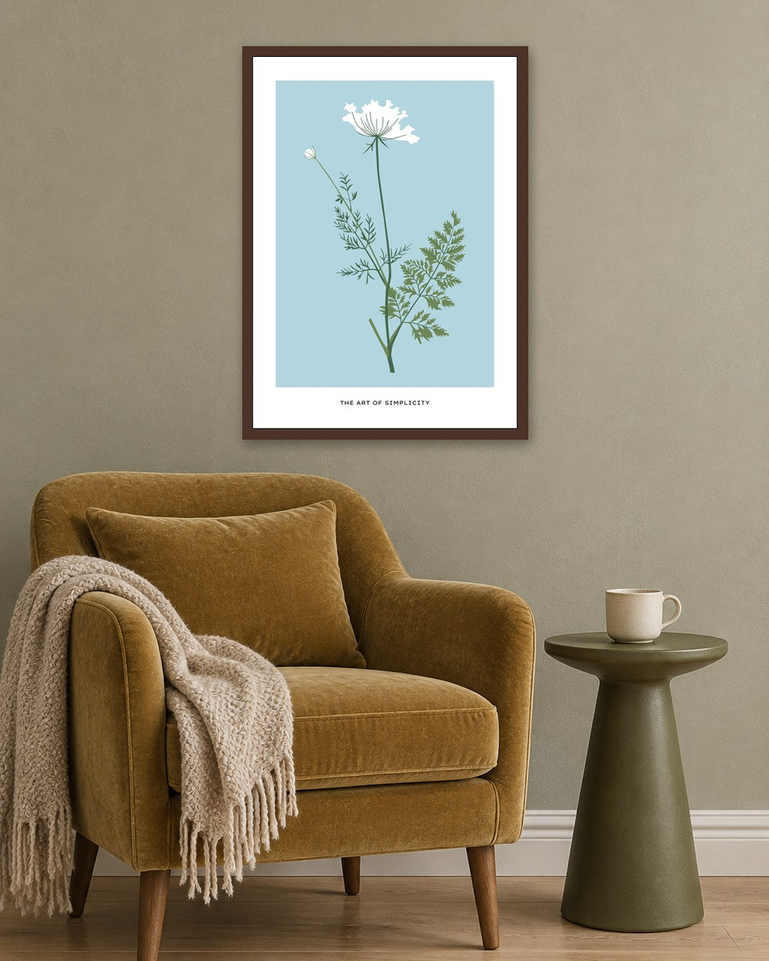 SENT Studio - Botanical Poster No. 24 - dark oak frame in a room