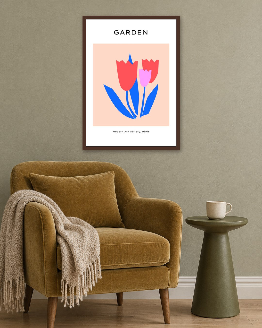 SENT Studio - Abstract Poster No. 31 - dark oak frame in a room
