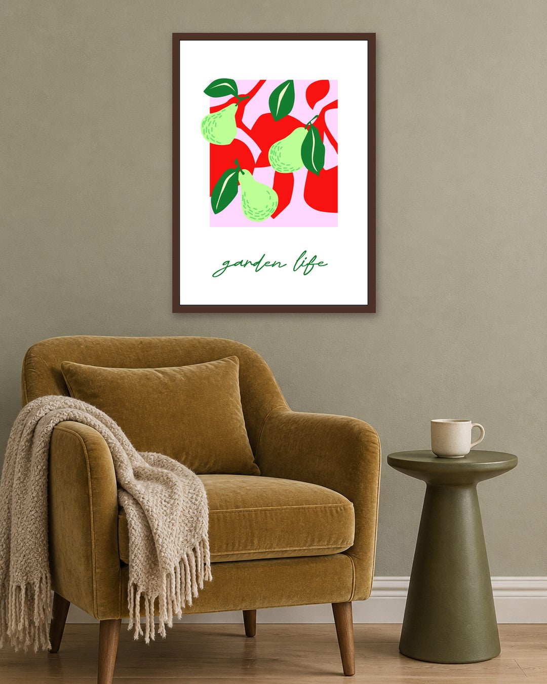 SENT Studio - Artistic Poster No. 25 - dark oak frame in a room