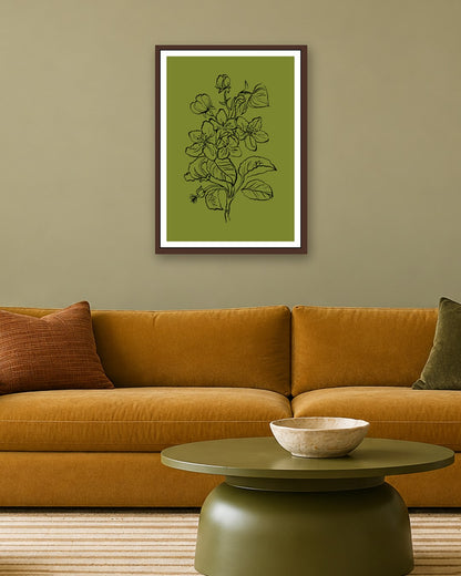 SENT Studio - Blooming Flowers Poster No. 24 - dark oak frame in a room