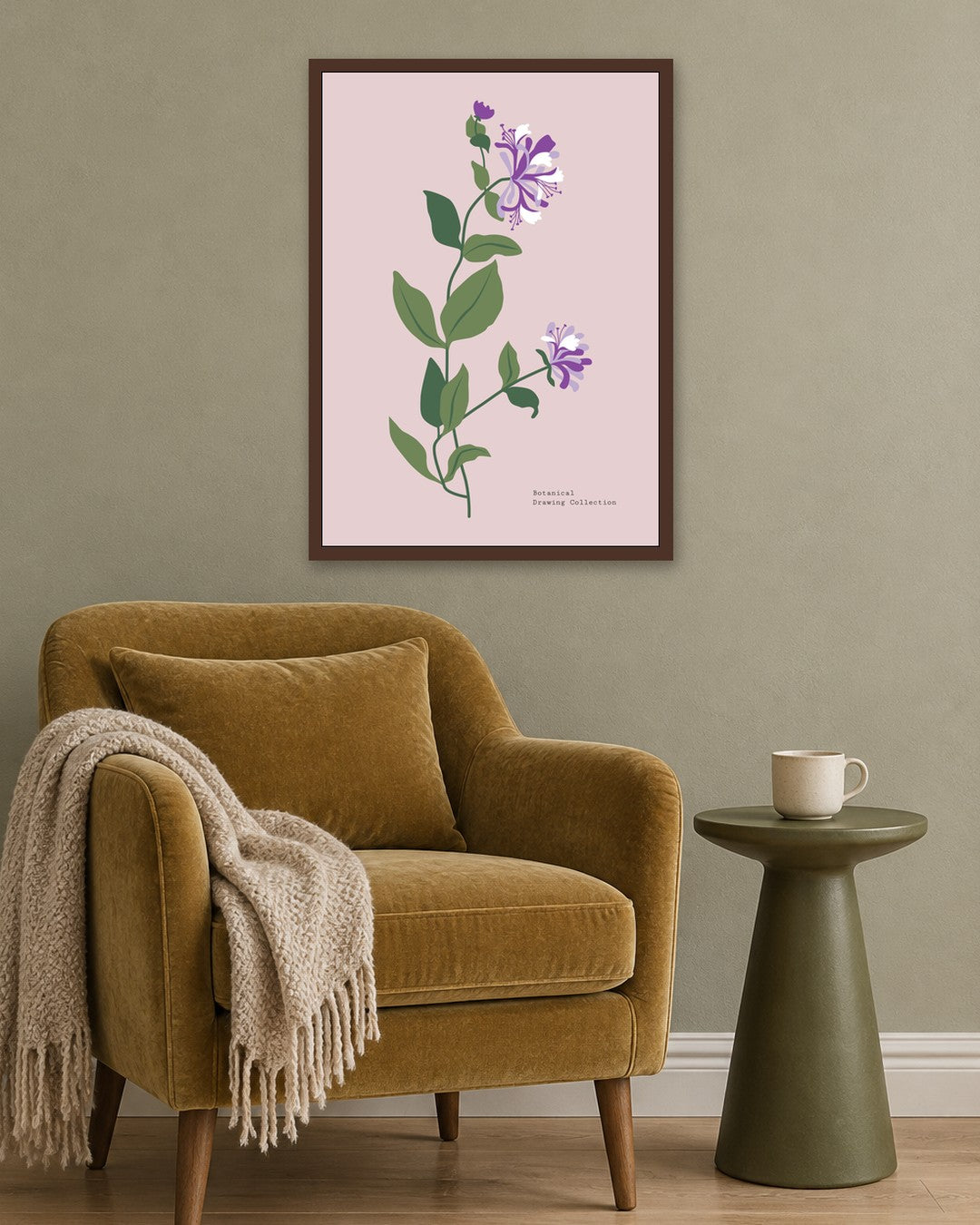 SENT Studio - Botanical Poster No. 25 - dark oak frame in a room