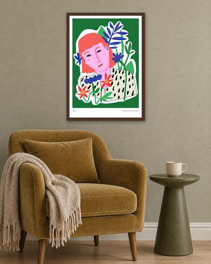 SENT Studio - Aesthetic Poster No. 10 - dark oak frame in a room