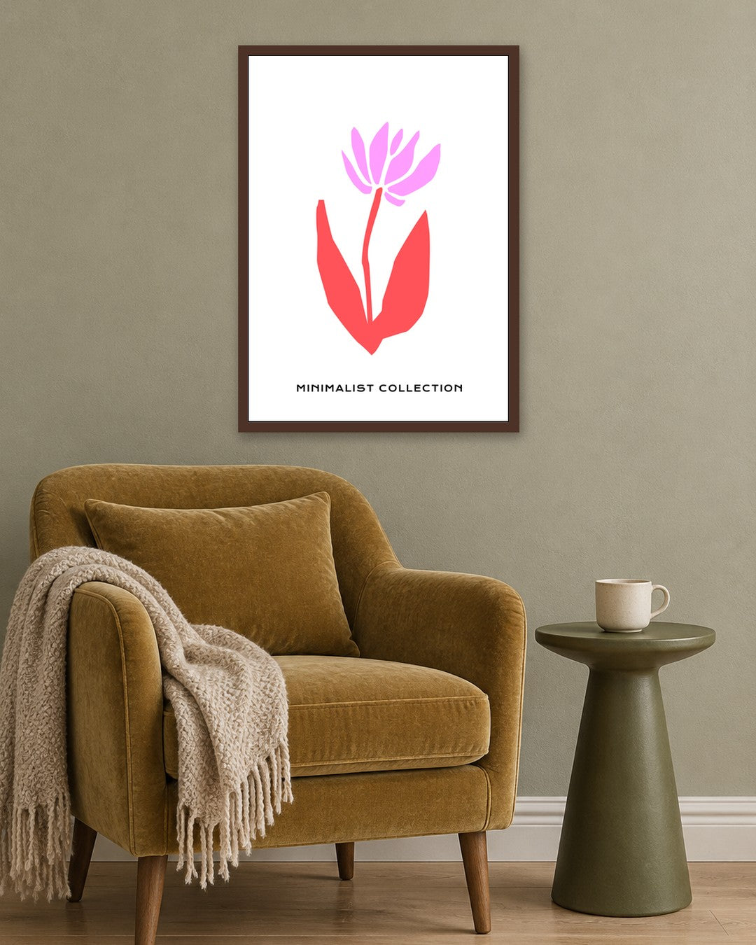 SENT Studio - Abstract Poster No. 21 - dark oak frame in a room