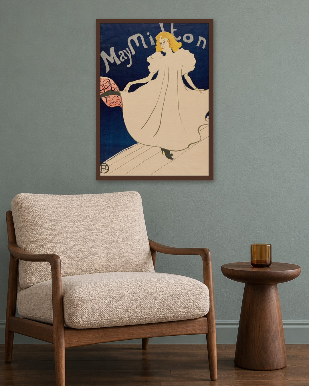 Henri de Toulouse-Lautrec - May Milton - dark oak frame in a room