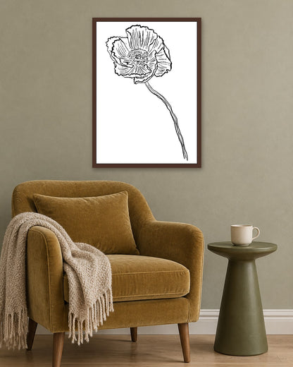 SENT Studio - Blooming Flowers Poster No. 32 - dark oak frame in a room