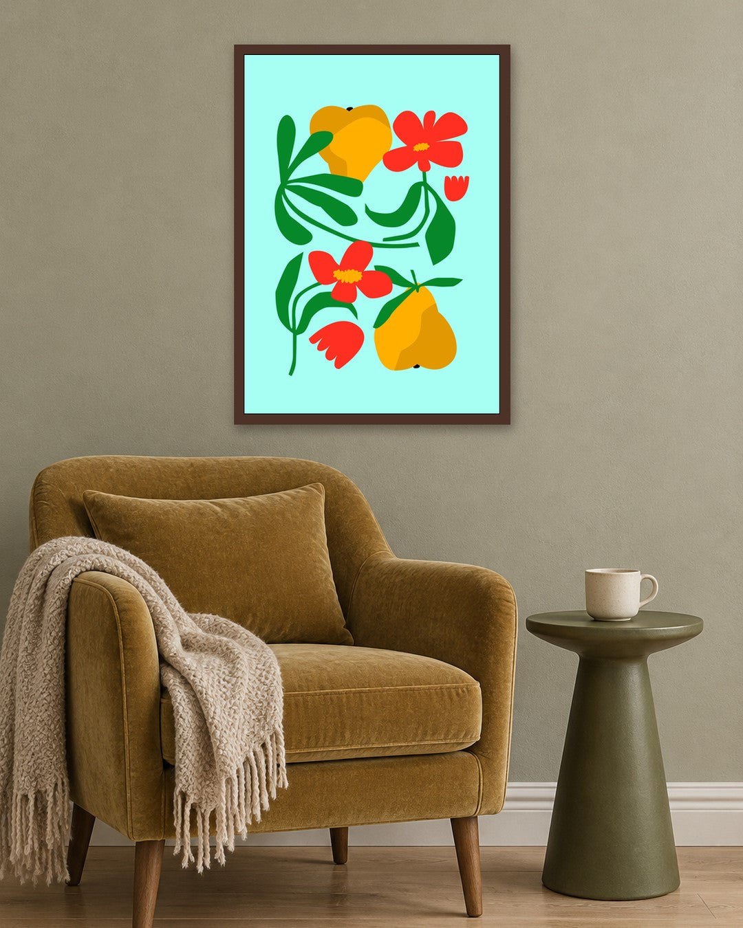 SENT Studio - Artistic Poster No. 32 - dark oak frame in a room