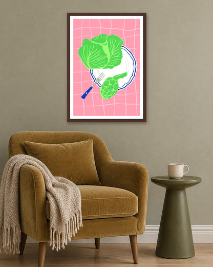 SENT Studio - Cravings Poster No. 5 - dark oak frame in a room