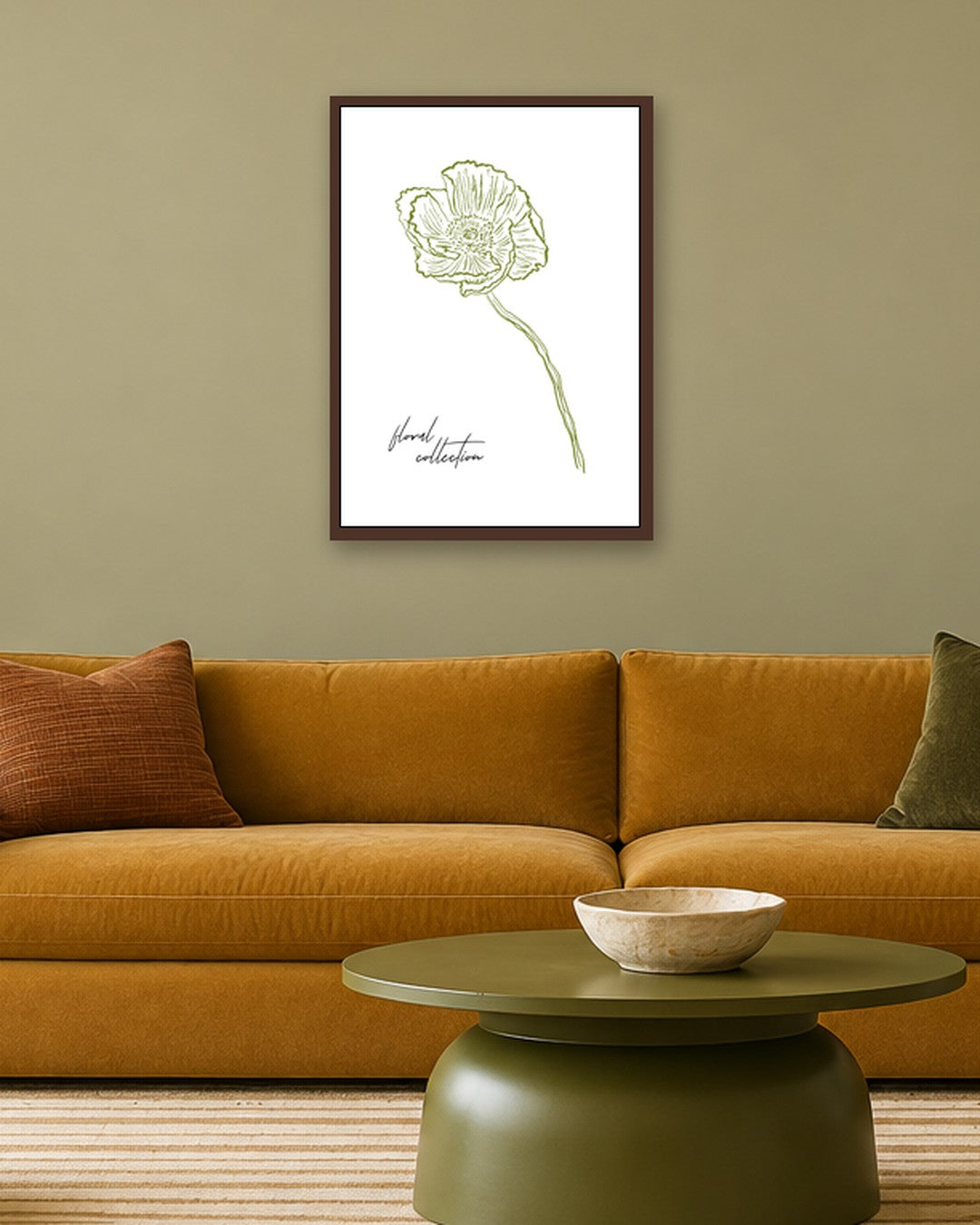SENT Studio - Blooming Flowers Poster No. 32 - dark oak frame in a room