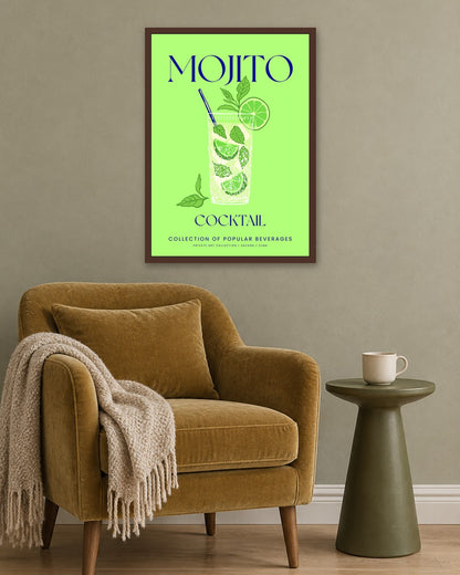 SENT Studio - Cocktail Poster No. 5 - dark oak frame in a room