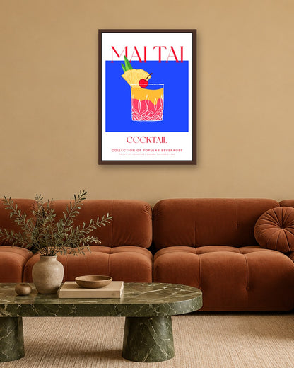 SENT Studio - Cocktail Poster No. 14 - dark oak frame in a room