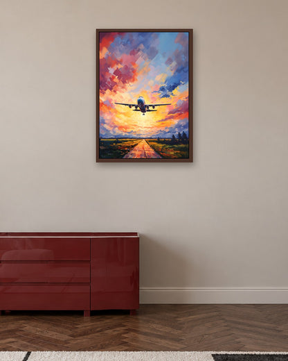 SENT Studio - Sunset Flight - dark oak frame in a room