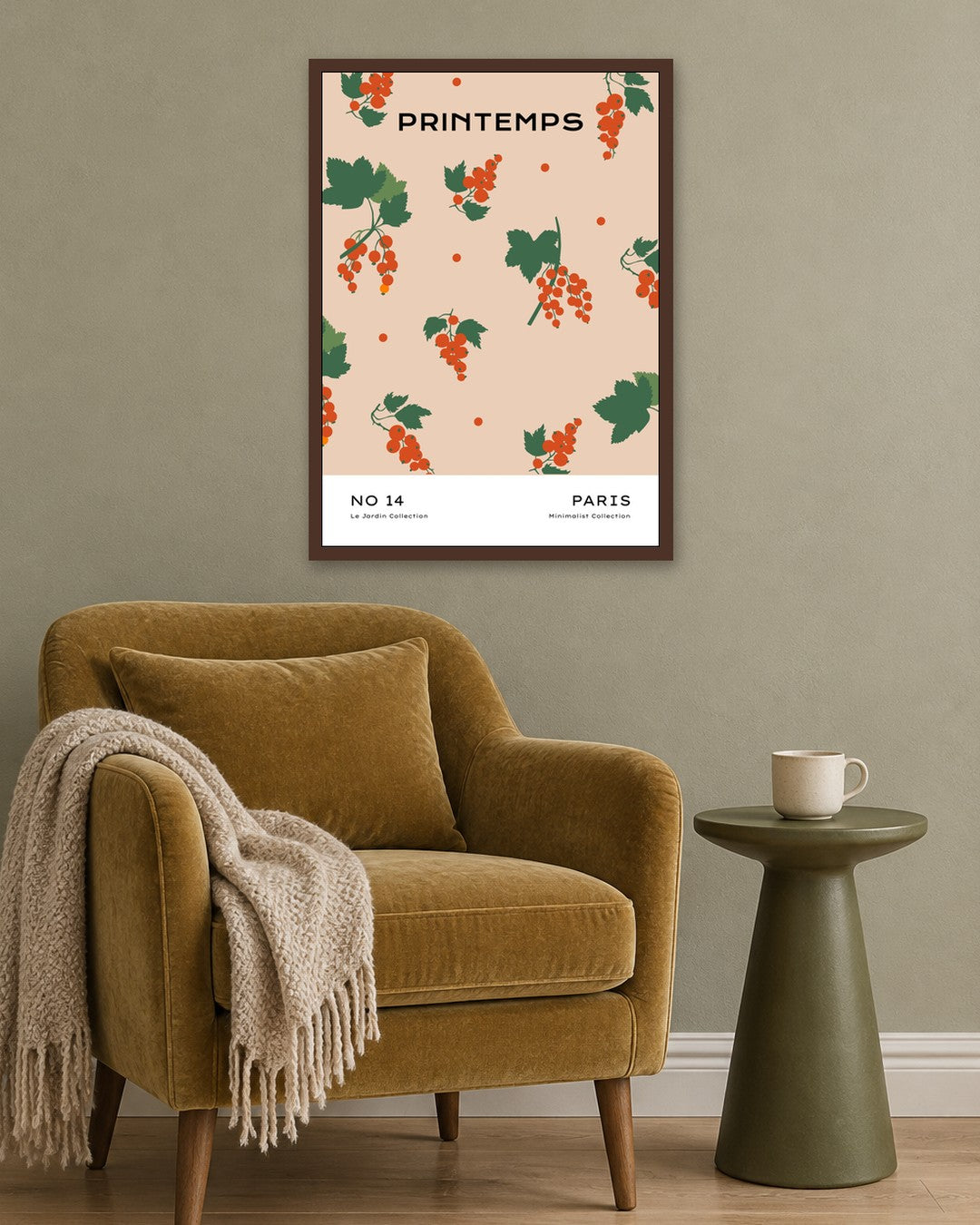 SENT Studio - Botanical Poster No. 64 - dark oak frame in a room
