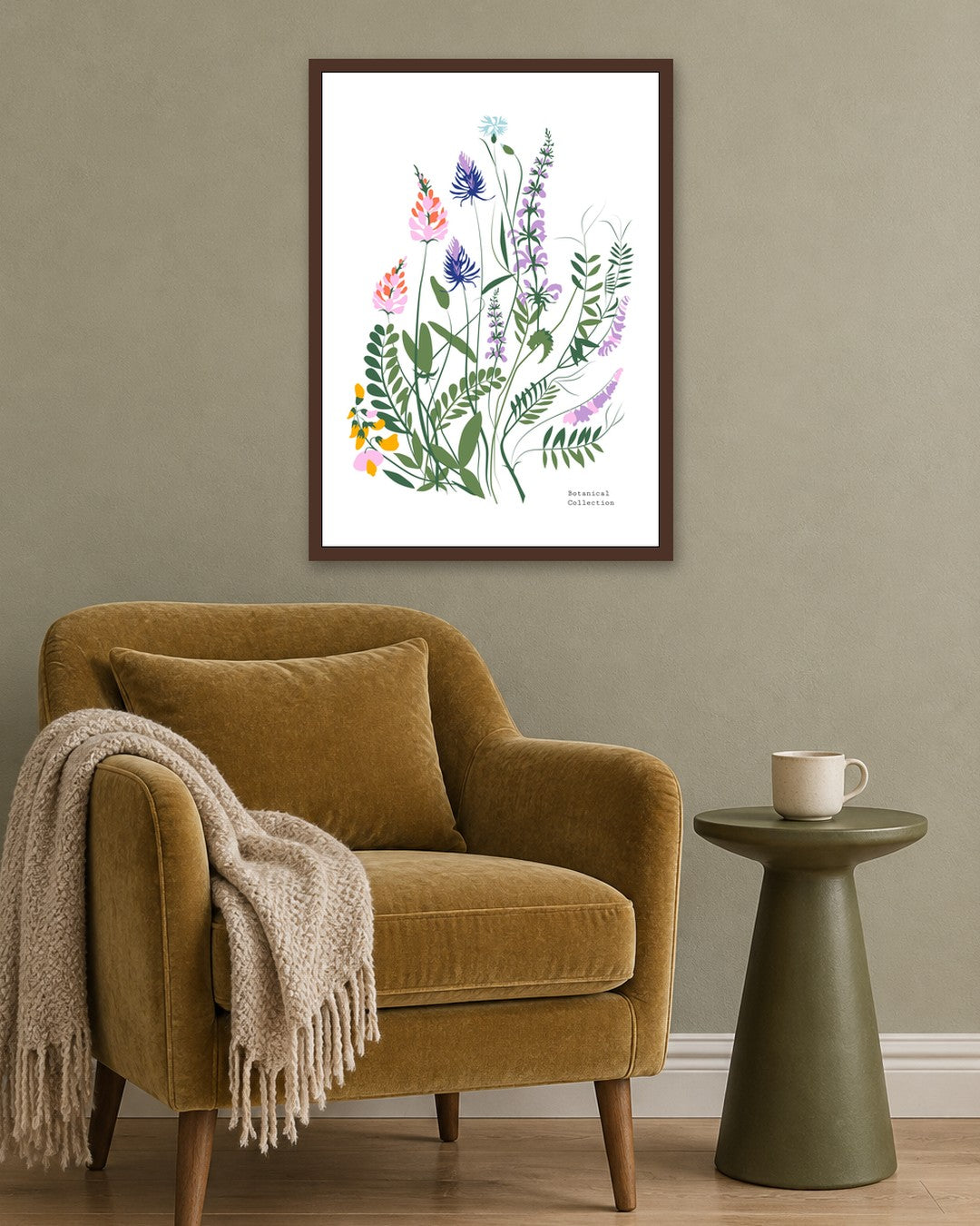 SENT Studio - Botanical Poster No. 19 - dark oak frame in a room