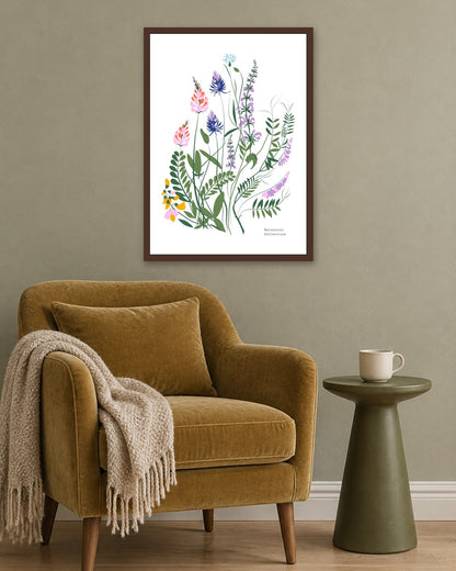 SENT Studio - Botanical Poster No. 19 - dark oak frame in a room