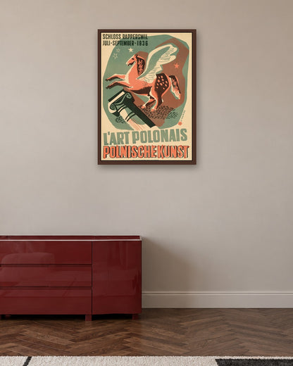L'Art Polonais - Schloss Rapperswil (1936) - dark oak frame in a room