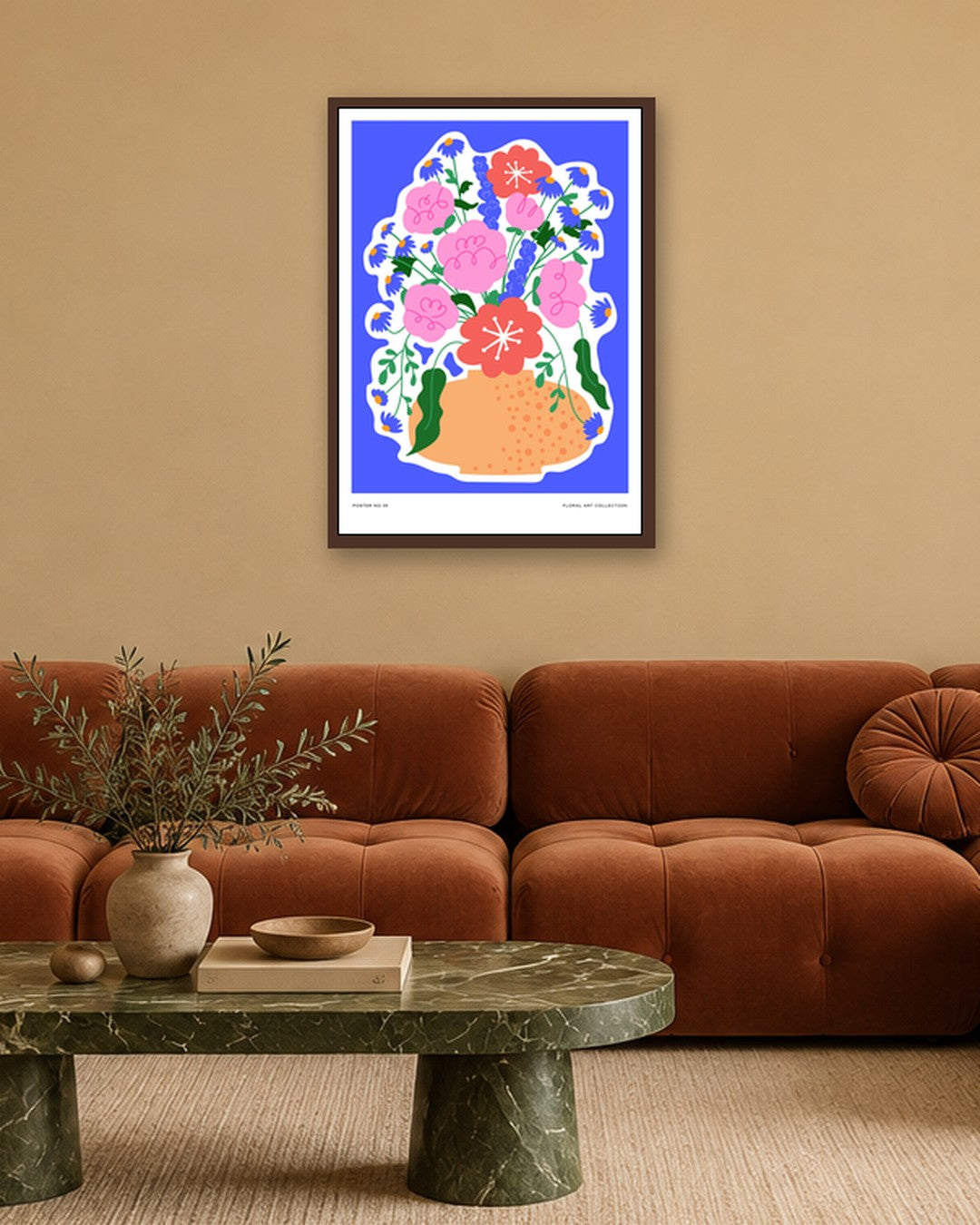 SENT Studio - Aesthetic Poster No. 5 - dark oak frame in a room