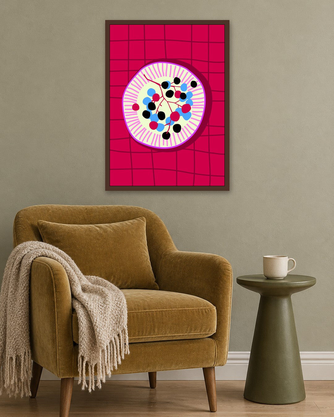 SENT Studio - Artistic Poster No. 42 - dark oak frame in a room
