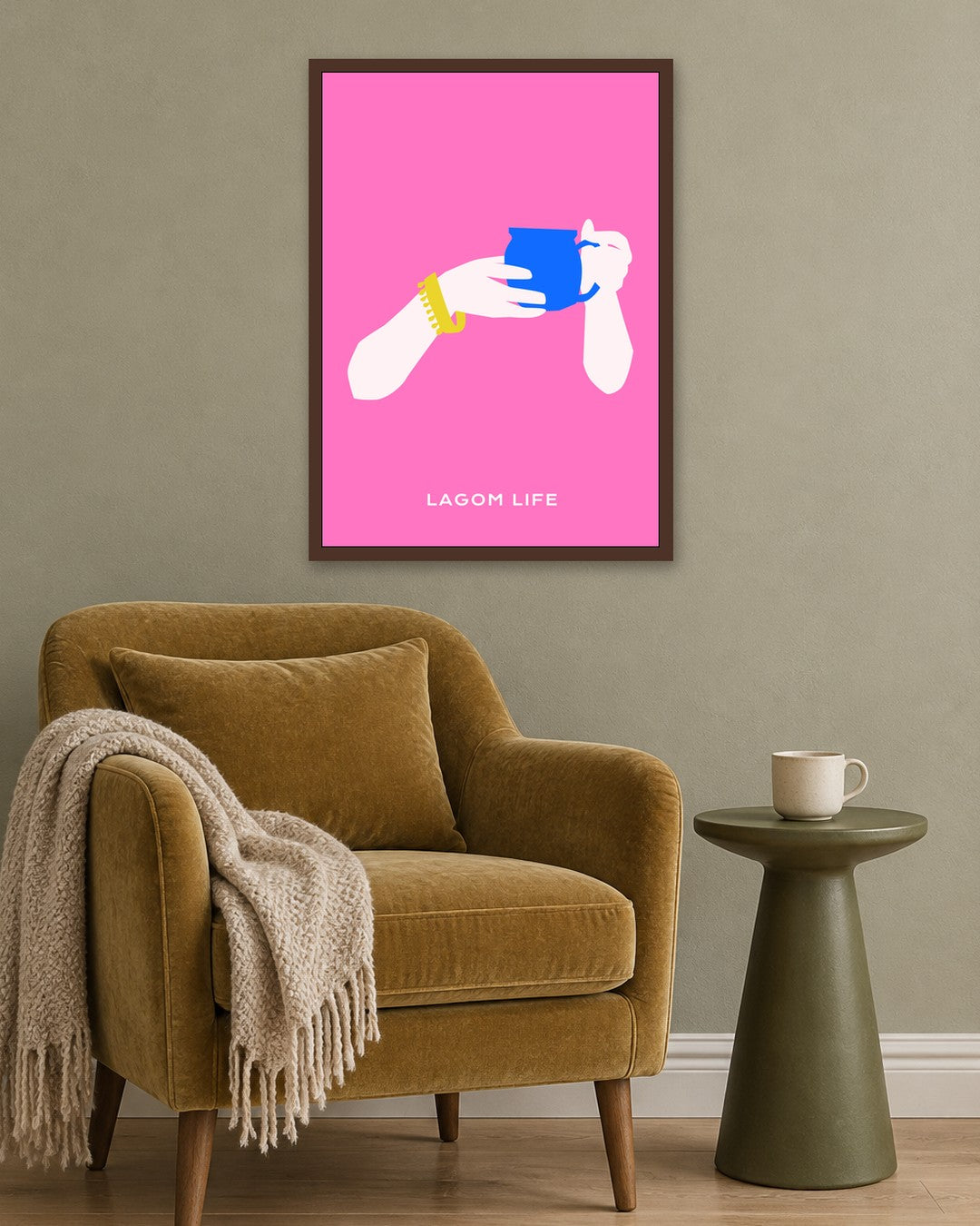 SENT Studio - Abstract Poster No. 58 - dark oak frame in a room