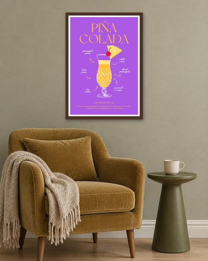 SENT Studio - Cocktail Poster No. 43 - dark oak frame in a room