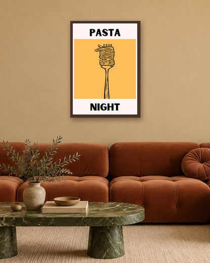 Pasta Night - dark oak frame in a room
