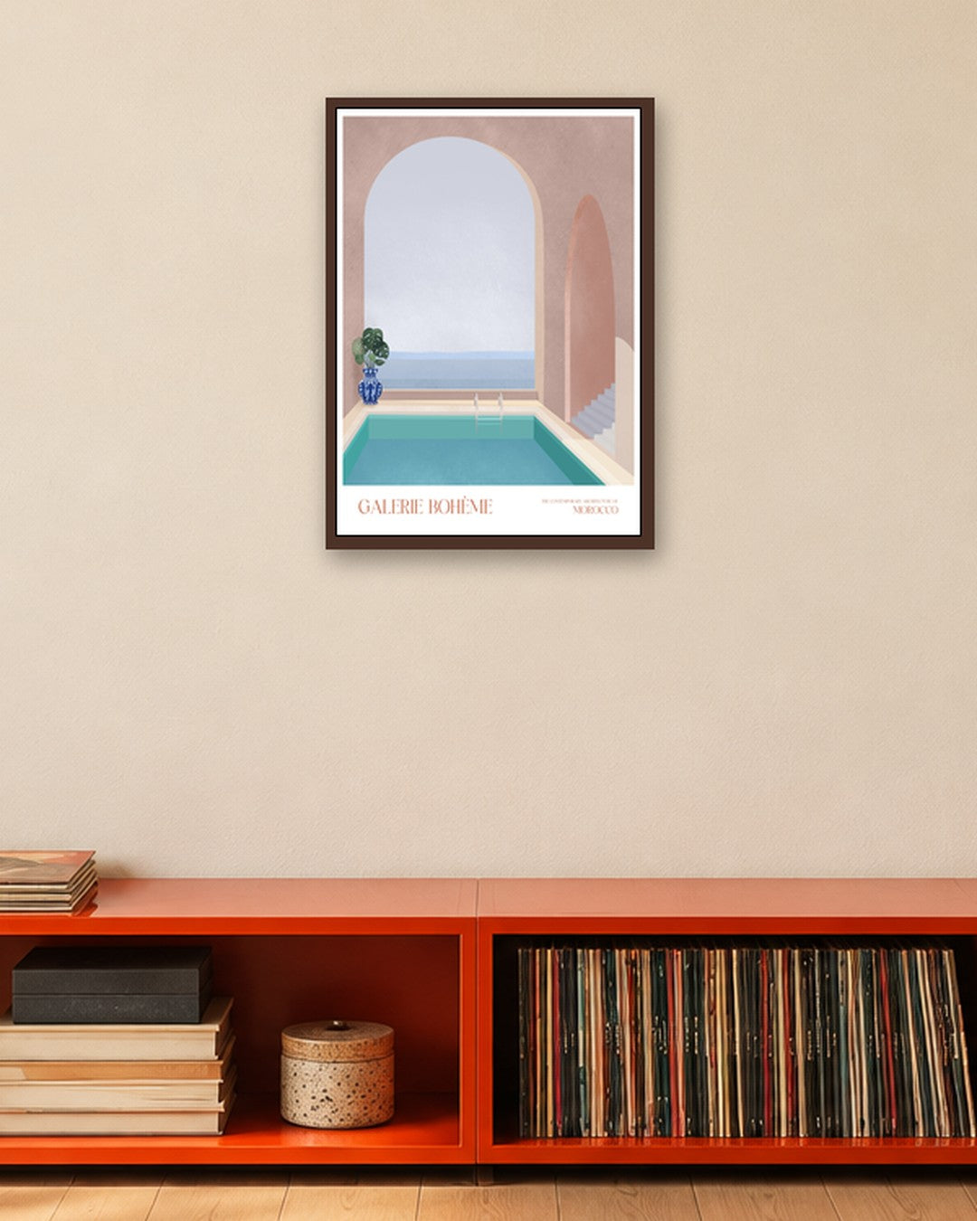 SENT Studio - Arched Plunge Pool - dark oak frame in a room