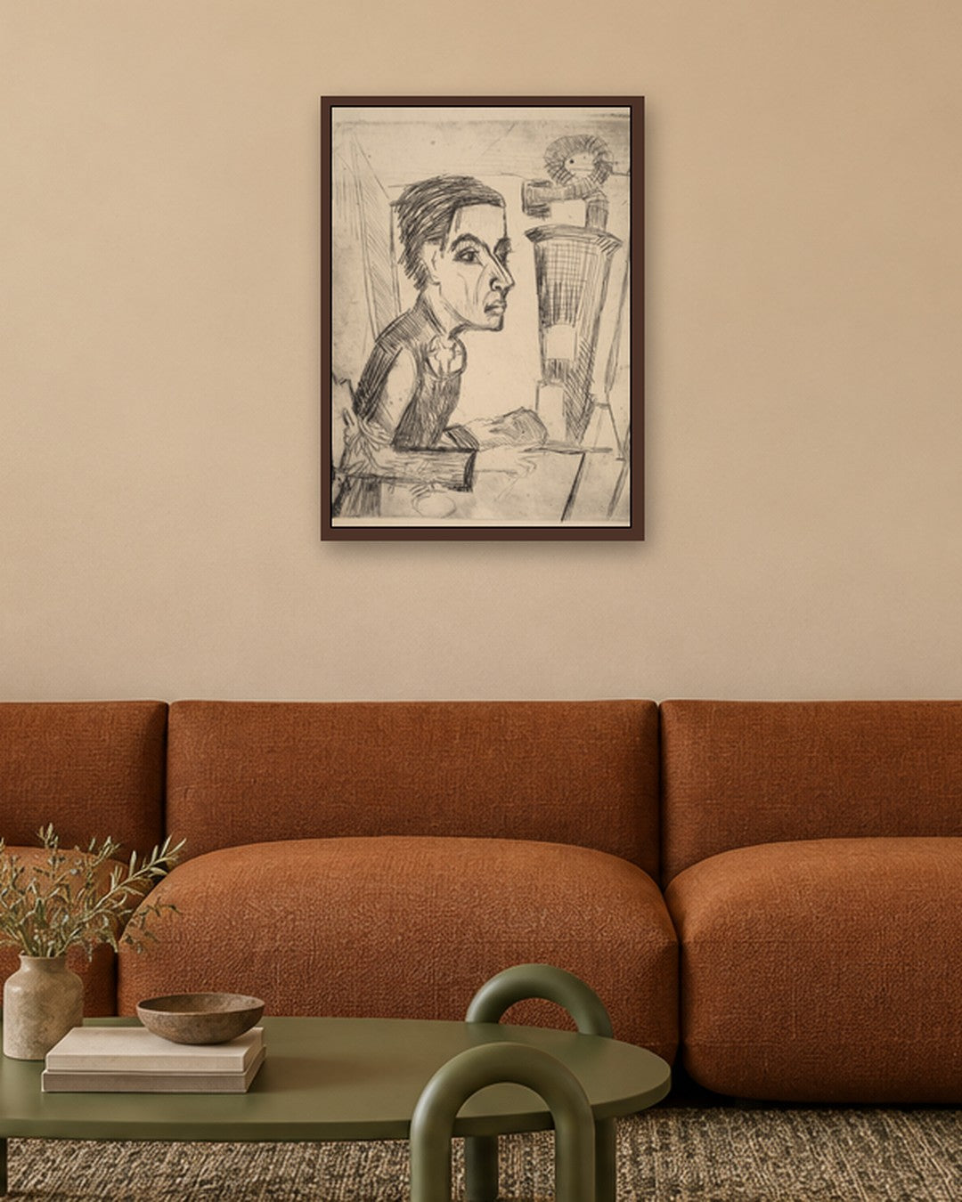 The Painter - dark oak frame in a room