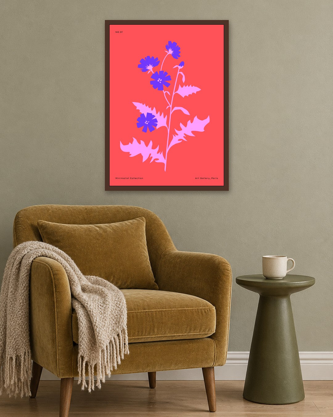 SENT Studio - Abstract Poster No. 30 - dark oak frame in a room