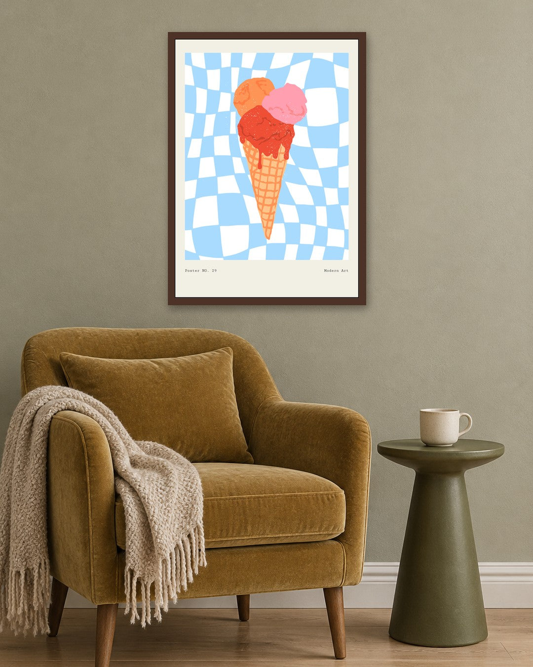 SENT Studio - Cravings Poster No. 29 - dark oak frame in a room