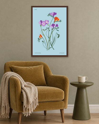 SENT Studio - Botanical Poster No. 43 - dark oak frame in a room