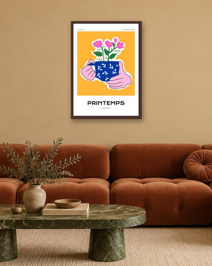SENT Studio - Aesthetic Poster No. 33 - dark oak frame in a room
