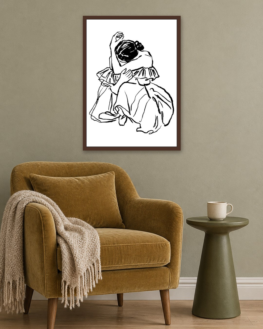 SENT Studio - Dancing Poster No. 52 - dark oak frame in a room