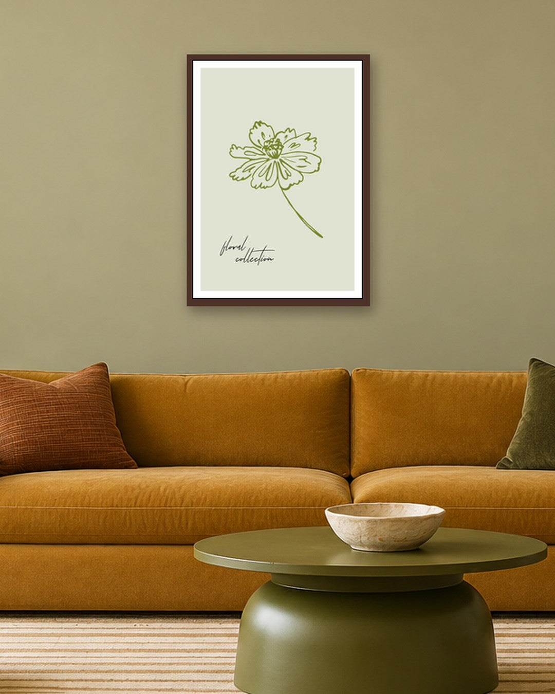 SENT Studio - Blooming Flowers Poster No. 53 - dark oak frame in a room