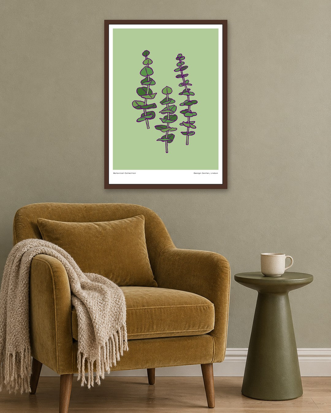 SENT Studio - Flower Poster No. 12 - dark oak frame in a room