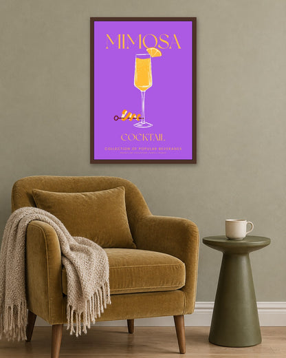 SENT Studio - Cocktail Poster No. 24 - dark oak frame in a room
